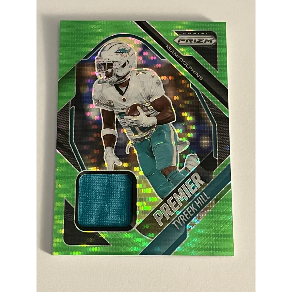 Tyreek Hill Panini Prizm Neon Green Jersey Relic Dolphins